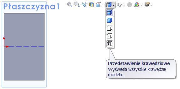 (Spacja, Normalny do), wybierz Przedstawienie krawędziowe ze Stylu wyświetlania (rysunek 4.11), Rysunek 4.11. Zmiana stylu wyświetlania Rysunek 4.