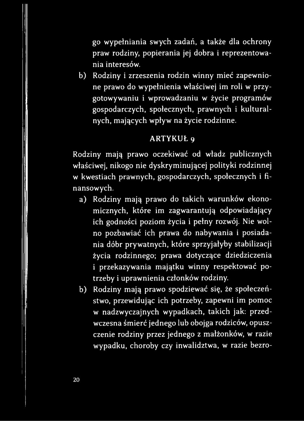 mających wpływ na życie rodzinne.