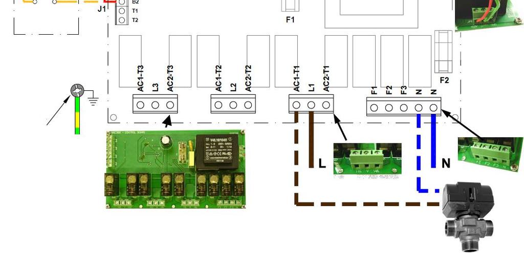 4.5 Okablowanie instalatora - ciepła woda pod niskim ciśnieniem (LPHW) Panel sterowania podłączany jest do urządzenia podstawowego poprzez zestaw 3-drożnych demontowalnych złączy oznaczonych +12V,