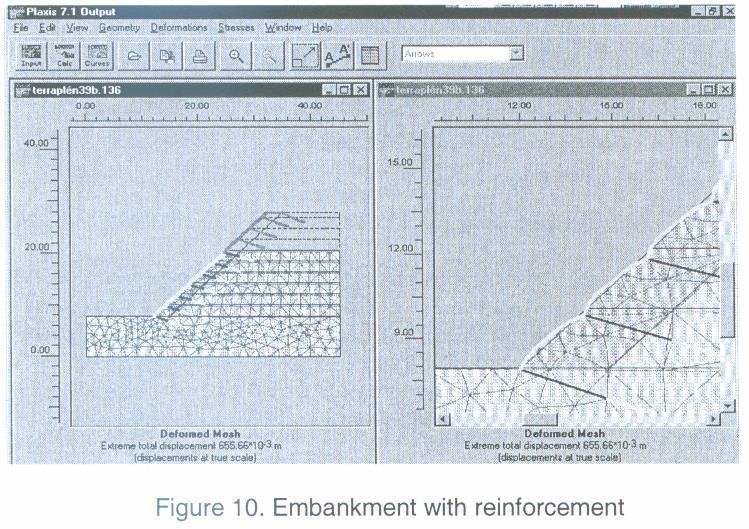 The tension in the mesh and the anchoring forces increase with the embankment height.