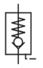 Zadanie 1. Symbol graficzny przedstawiony na rysunku oznacza zawór zwrotny niesterowany, nieobciążony. niesterowany, obciążony sprężyną. sterowany otwierany ciśnieniem, obciążony sprężyną.