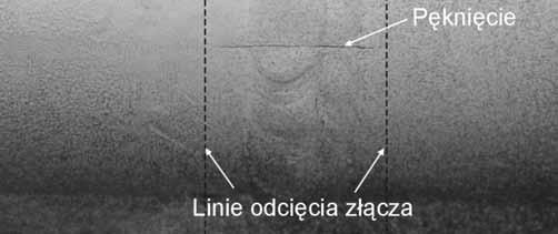 Pękanie spoin w czasie prac montażowych na budowie bloku oraz w czasie próby ciśnieniowej W procesie wytwarzania ścian szczelnych kotłów ze stali 7CrMoVTiB10-10 zdarzają się przypadki nieszczelności