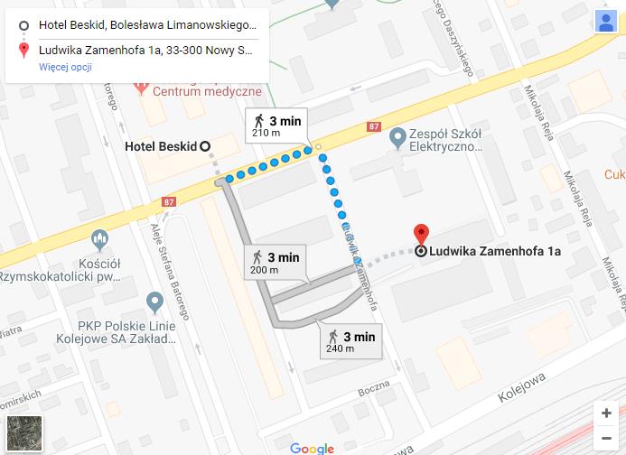 Mapa dojazdu do