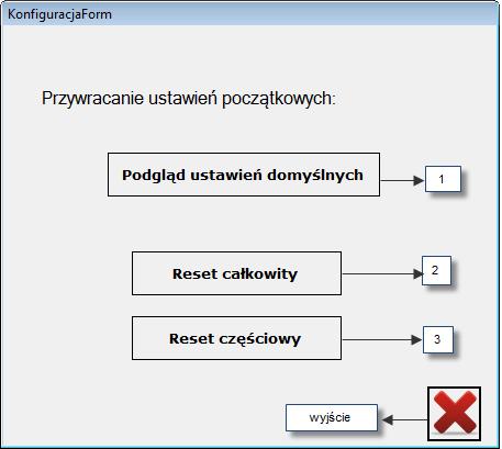 Przycisk Konfiguracja domyślna z rys 31 umozliwia powrót do ustawień domyślnych Rys.