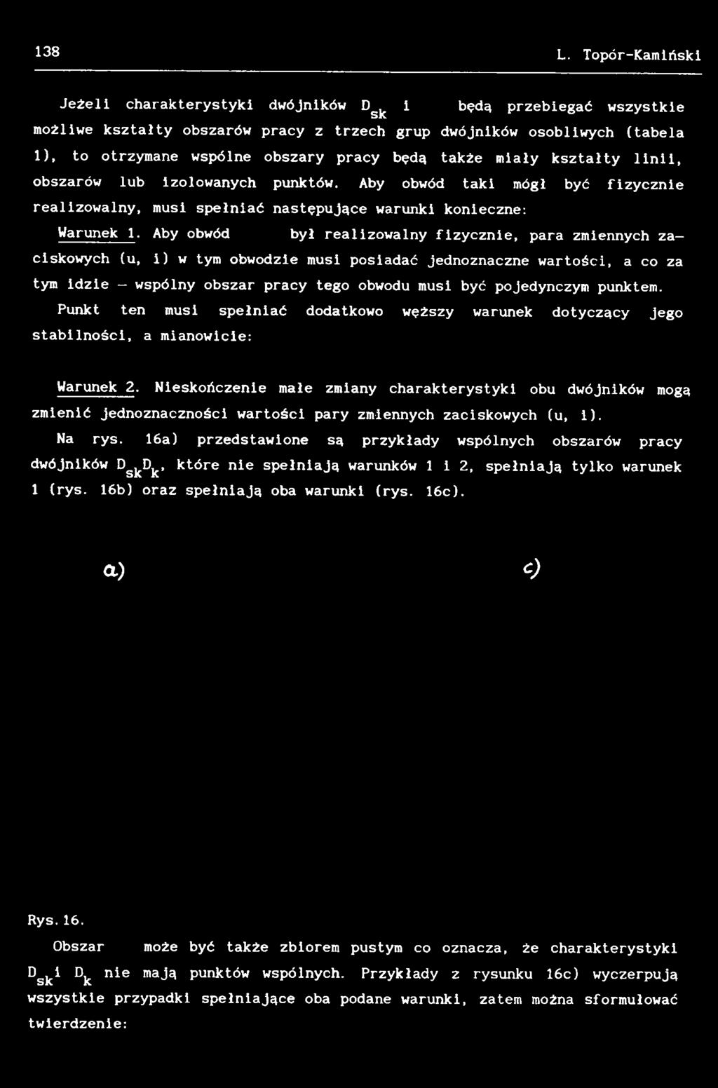 punktem. Punkt ten musi spełniać dodatkowo węższy warunek dotyczący jego stabilności, a mianowicie: Warunek 2.