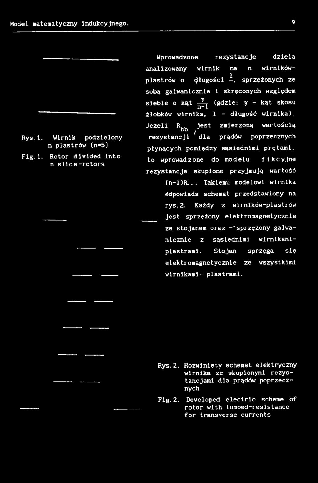 skupione przyjmują wartość (n-l)r... Takiemu modelowi wirnika ódpowiada schemat przedstawiony na rys.2.