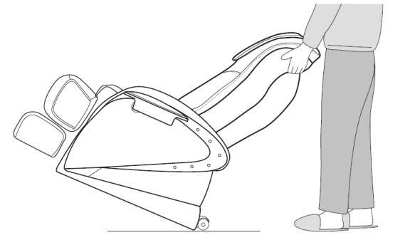 Przenoszenie fotela Upewnij się, że przewody nie przeszkadzają, zanim przechylisz fotel do