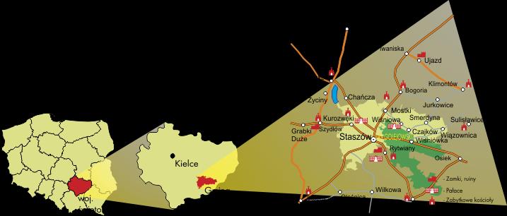 Smerdyna, Stefanówek, Sztombergi, Wiązownica Duża, Wiązownica Mała, Wiązownica- Kolonia, Wiśniowa, Wiśniowa Poduchowna, Wola Osowa, Wola Wiśniowska, Wólka Żabna, Zagrody i Ziemblice.
