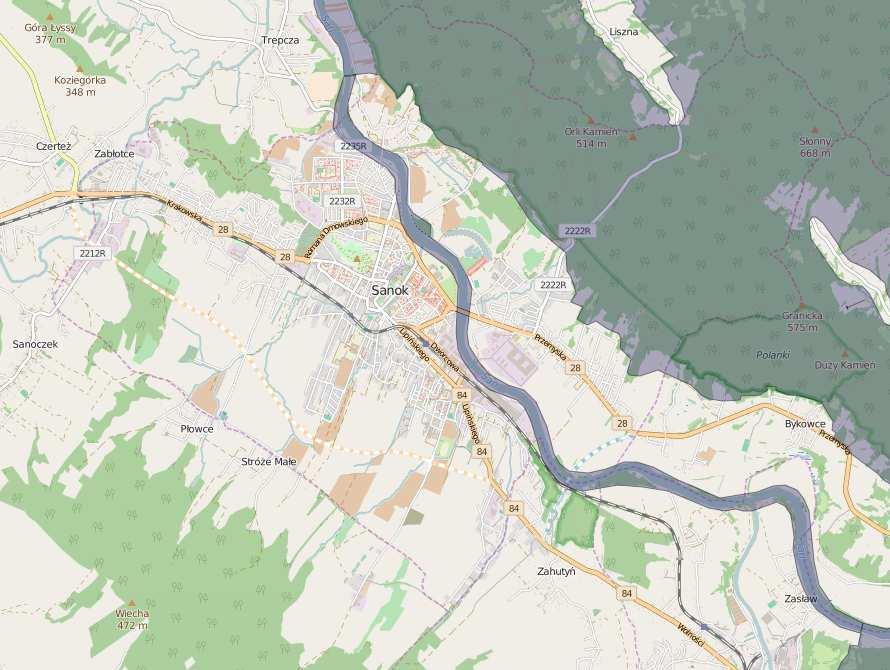 1.5. Wpływ ustaleń projektu studium miasta Sanoka na formy ochrony przyrody Rys. 11. Korytarze ekologiczne w Sanoku, źródło: h p://mapa.korytarze.pl/ Zgodnie z art.