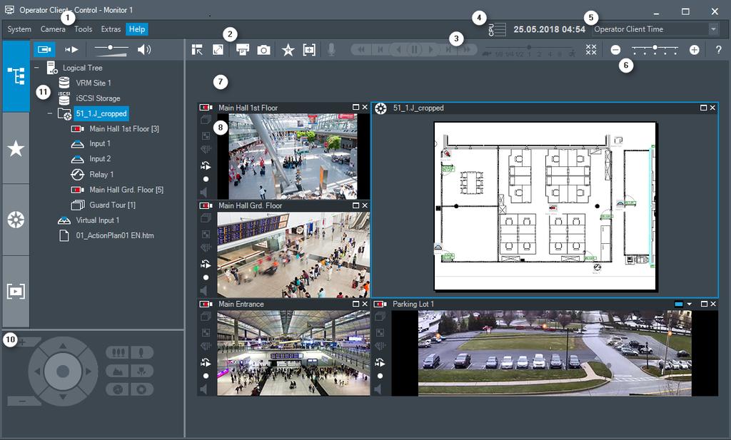 Bosch Video Management System Interfejs użytkownika pl 49 10 Interfejs użytkownika Uwaga! Niniejszy dokument zawiera opis pewnych funkcji, które nie są dostępne w BVMS Viewer.