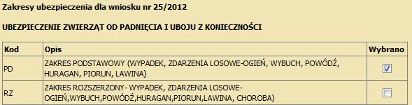 REJESTROWANIE WNIOSKU KROK 3. Określ zakres ubezpieczenia jakim chcesz objąć zgłaszane mienie. Dostępne opcje to: Uwaga!