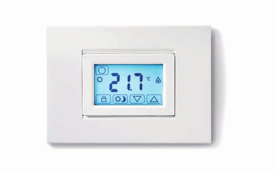 SERIA Termostat programowalny SERIA Programowalny termostat z ekranem dotykowym Ekran dotykowy z łatwym programowaniem Jasne podświetlenie Funkcja oszczędzania energii ECO1, nadzorowanie pracy i