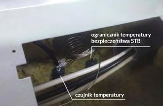 Ogranicznik temperatury bezpieczeństwa stanowi mechaniczny sposób zabezpieczenia w postaci czujnika (umiejscowiony przy listwie zasilającej na deklu górnym izolacji), który działa na zasadzie styków