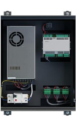 WŁĄCZENIE KLIMAKONWEKTORÓW CVK DO SYTEMU BMS STANDARD MODBUS W.FCI.101.2 BMS K CK T W T N 24 V DC GND Moduł MODBUS zainstalowany wewnątrz dodatkowego odcinka wanny.