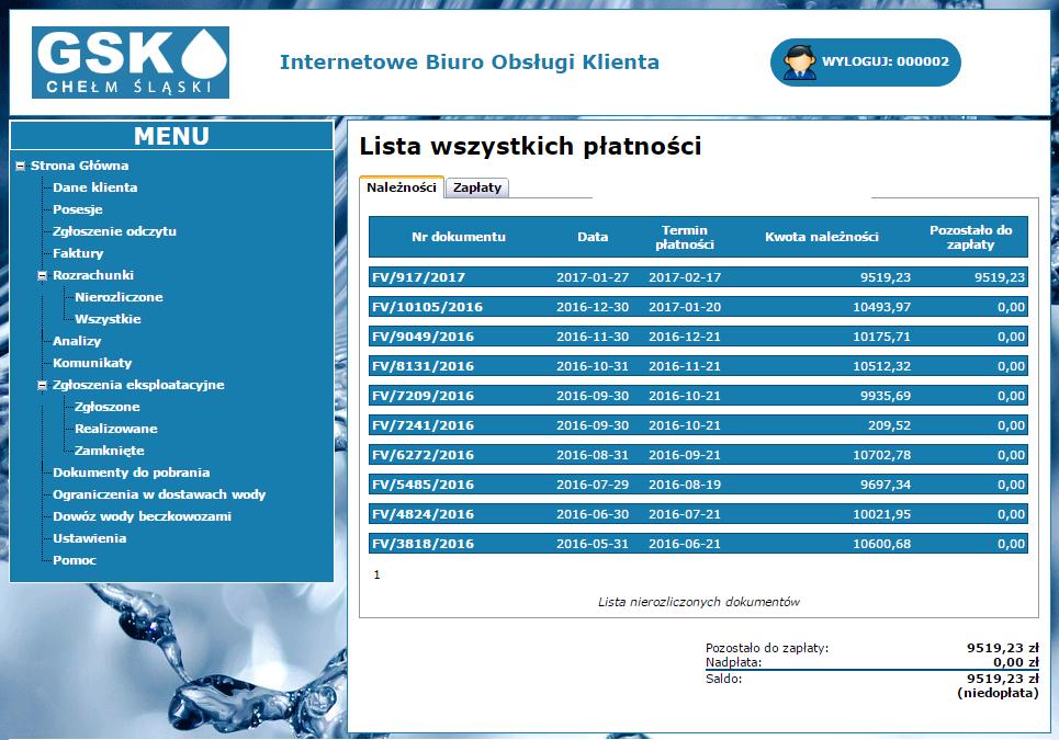 3.4.1 Wszystkie (płatności) Klikając na zakładkę Wszystkie (płatności) mamy dostęp