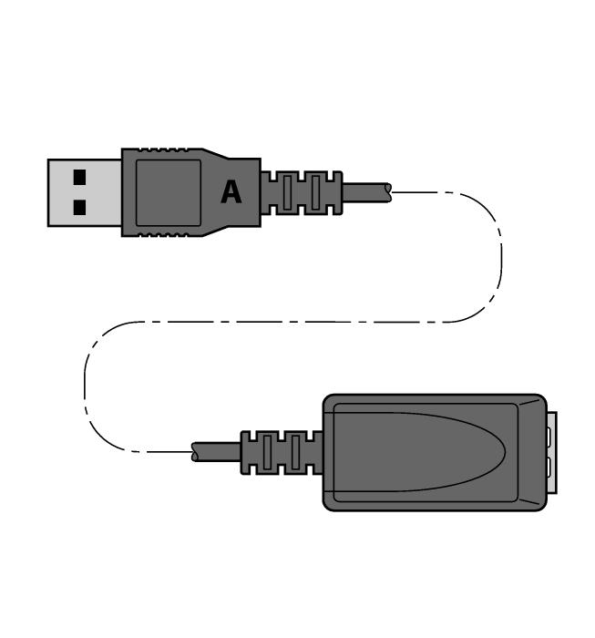 Akcesoria - okablowanie Typ Nr kat. Rysunek wymiarowy MINI USB 2.0 CABLE 1.5M 6827388 Przewód serwisowy USB 2.0 dla bram komunikacyjnych z portem USB - złącze męskie A na złącze męskie mini A USB 2.