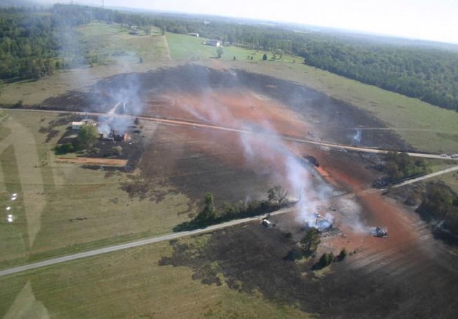htm Pożar gazu ziemnego rurociągu wysokiego ciśnienia w Appomattox 2008 uszkodzenie podczas