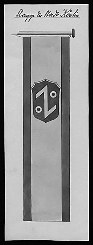 Geneza i symbolika herbu Koszalina z 1938 r. 169 Ryc. 8. Oficjalny wzorzec flagi Koszalina z 1938 r. (GStA PK, I. HA, Rep. 178 B 2, Nr.