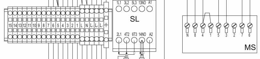 4.5 Instalacja elektryczna SUN G50 G70 Legenda BZ1 Licznik godzin pracy 1-go stopnia BZ2 Licznik godzin pracy 2-go stopnia FR Fotokomórka LS Lampka sygnalizacji blokady palnika MB Silnik palnika