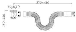 19030 35l/min rabatowa: A Ø50 19080 50l/min rabatowa: A Syfon brodzikowy Universal, sitko nierdzewne,