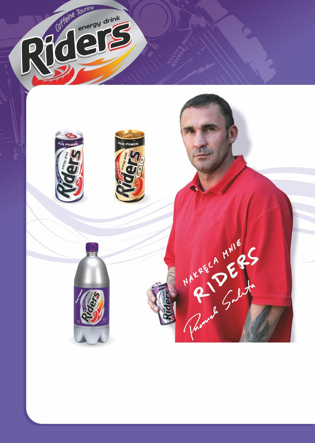 NAPÓJ ENERGETYZUJĄCY RIDERS Riders energy drink Riders Cola energy drink Riders energy drink 0, L gaz.