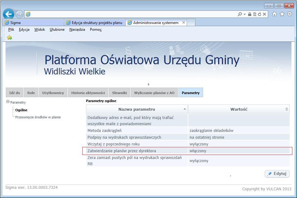 34 Materiały dla uczestnika szkolenia W niektórych modelach wdrożenia dodatkowo plan finansowy jest zatwierdzany i przyjęty do realizacji przez dyrektora danej jednostki sprawozdawczej w Module dla