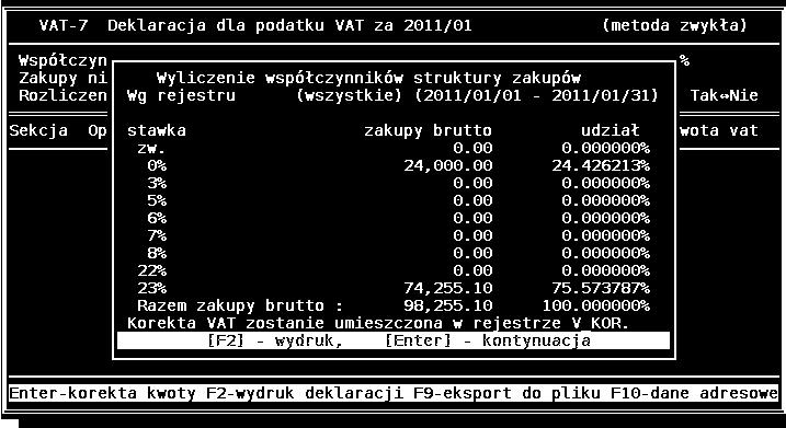 7.11.1.5 Rozliczenie podatku strukturą zakupów Podatnicy, którzy nie są obowiązani do prowadzenia ewidencji sprzedaży, mogą w celu obliczenia podatku należnego dokonać podziału sprzedaży w danym