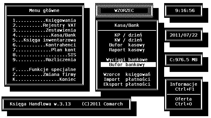 9.2.6 Bufor bankowy Funkcjonalność polegająca na możliwości tworzenia zapisów w buforze bankowym na podstawie wystawionych przelewów bankowych, a następnie przypisania ich do odpowiednich wyciągów.