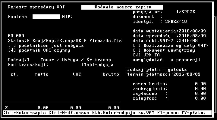 zaakceptowaniu pola Firma/Os.fiz klawiszem <ENTER>.