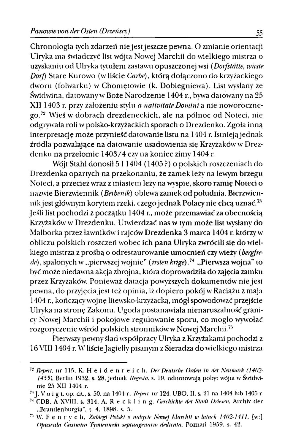 Panowie von der Osten (DrzeAscy) 55 Chronologia tych zdarzeń nie jest jeszcze pewna.
