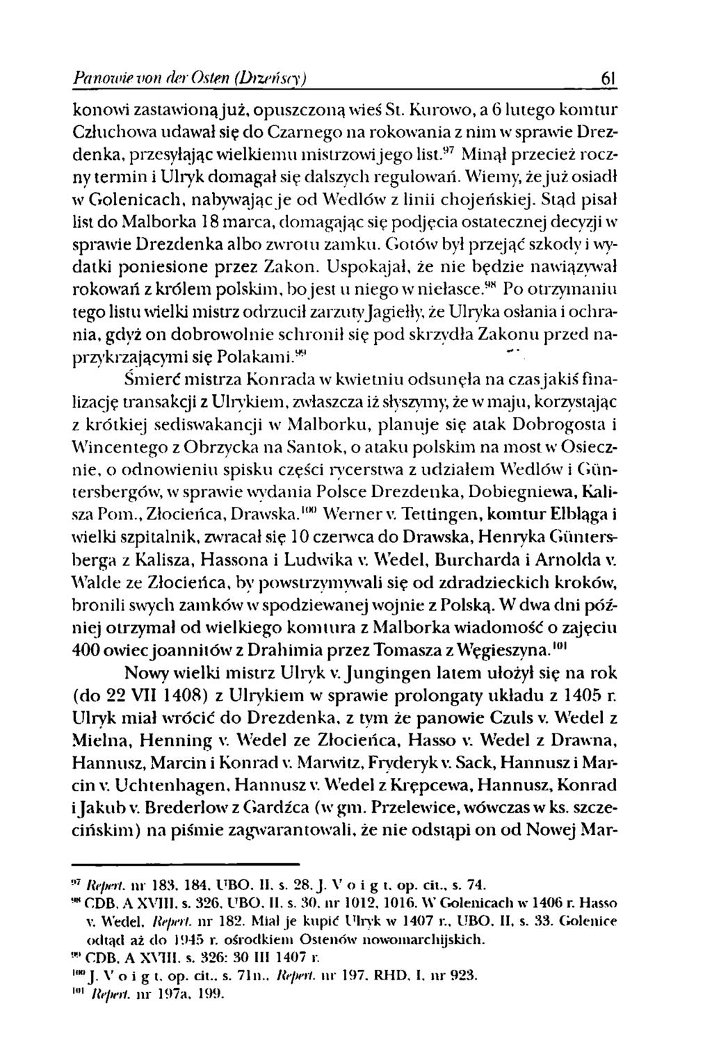 Panowie von der Osten (Dizeńsrt) konowi zastawionąjuż, opuszczoną yvieś St.
