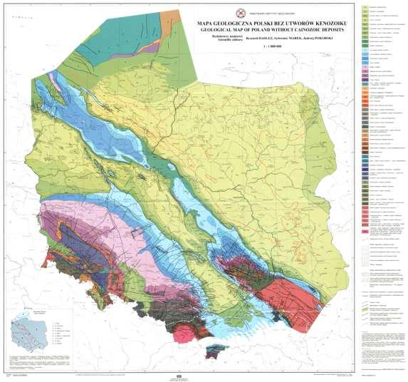 SKAŁY MACIERZYSTE Z mapy rozmieszczenia skał glebotwórczych w Polsce wynika, że zdecydowaną większość powierzchni kraju pokrywają skały osadowe luźne (nie scementowane).