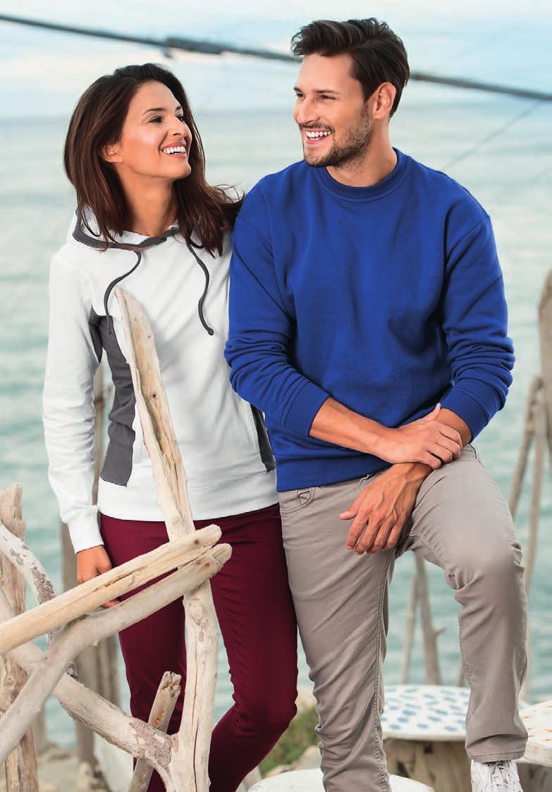 wewnętrzna strona nieczesana, 97 % bawełna, 3 % elastan, 280 g/m 2 XS - 2XL modna damska bluza z kapturem i kieszeniami ukrytymi w szwach bocznych lamówka na kapturze, sznurki oraz boki bluzy w