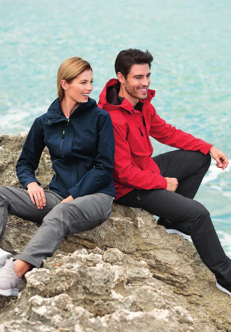 S - 3XL DUO męska kurtka typu softshell z kontrastowymi dodatkami nowoczesna struktura softshell wykończenie NANOTEX zwiększające odporność na wodę 2 kieszenie przednie oraz 1 na piersi zapinane na