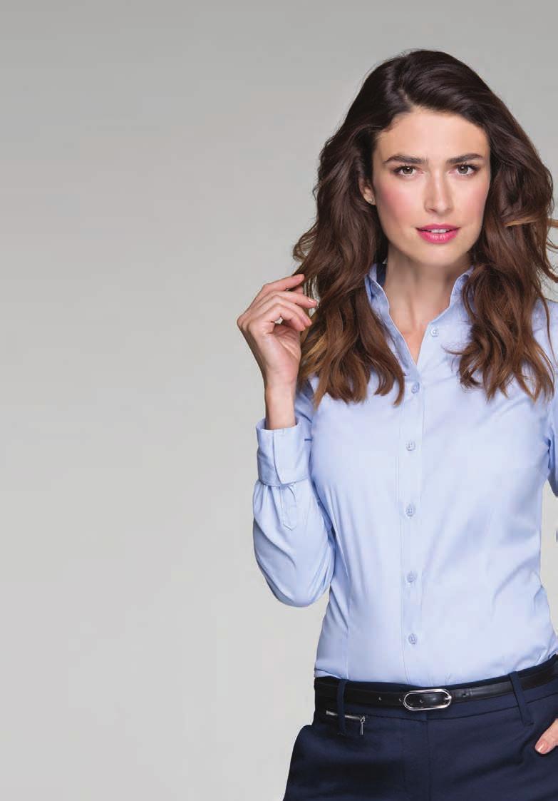 DESIGN Splot płócienny, 60 % bawełna, 40 % poliester, 105 g/m², slim fit męska koszula z długim rękawem rękawy z dwiema zakładkami zapinane