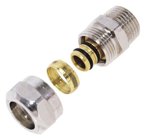 Złączka przygrzejnikowa Eurokonus G¾ x 14x2,0 G¾ x 16x2,0 G¾ x 20x2,25 Montaż siłowników elektrotermicznych w rozdzielaczach