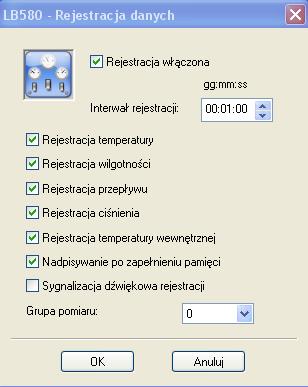 Instrukcja obsługi miernika klimatu LB-580 29 Zapis danych do pliku odczyt pomiarów i zapis do pliku na dysk. Kasowanie pamięci usunięcie (bezpowrotne) pomiarów z pamięci panelu.