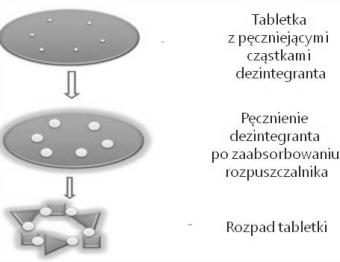 Mechanizmy rozpadu ODT Tabletki ulegające