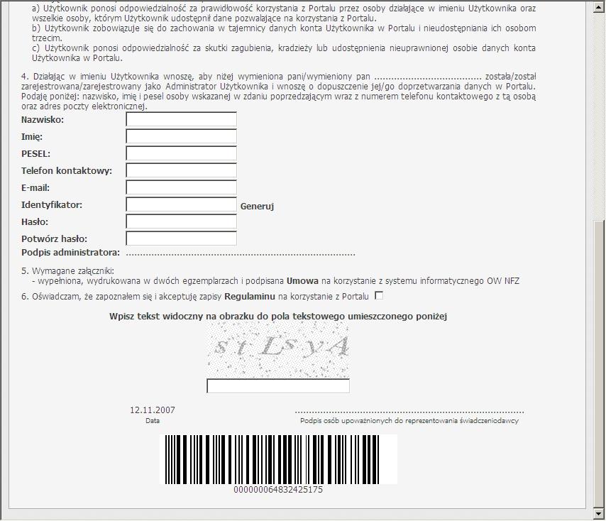 11 Portale Oddziałowe Świadczeniodawca musi skorzystać z wysłanego linku aby potwierdzić oraz wydrukować złożony wniosek. Wydrukowany wniosek należy przesłać do OW NFZ.