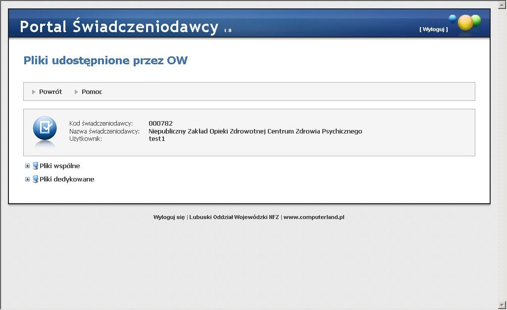 Świadczeniodawcy). Pozycje prezentowane są w postaci drzew katalogowych, jak na poniższym rysunku.