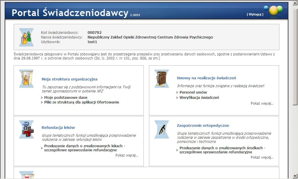 W ramach niektórych sekcji istnieją grupy linków niewidocznych, które są dostępne po naciśnięciu Pokaż więcej.. Dana sekcja jest wtedy prezentowana na całej stronie. 1.2.