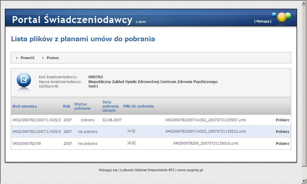 81 Portale Oddziałowe Przycisk Powrót powoduje przejście do strony głównej Portalu Świadczeniodawcy. 1.4.