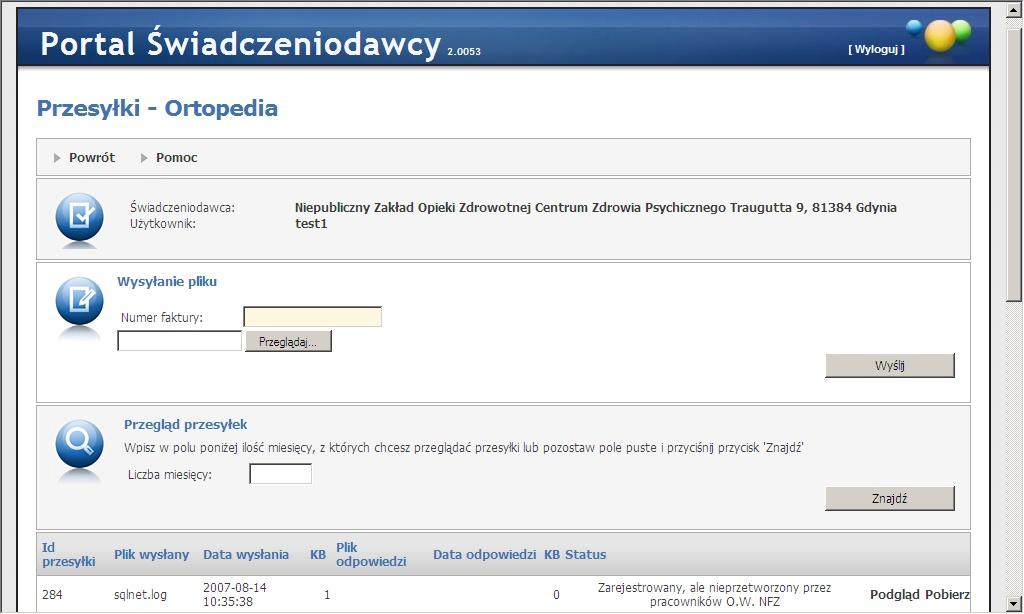 93 Portale Oddziałowe Funkcjonalność Informator o postępowaniach na rok 2007