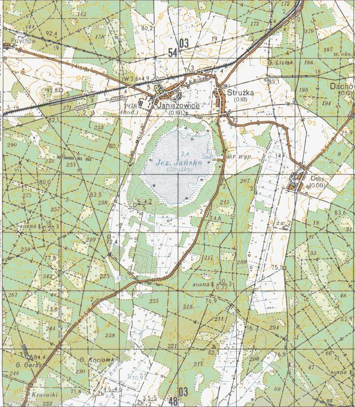 - 17 - JEZIORO JAŃSKO Rysunek nr 1 Lokalizacja Jezioro Jańsko Stanowisko pomiarowe Współrzędne geograficzne stanowisk
