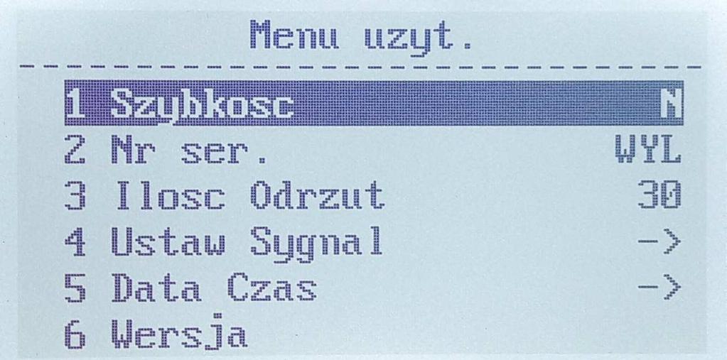 "Szybkosc N" niska szybkość (800 banknotów/min.) "Szybkosc S" średnia szybkość (900 banknotów/min.) "Szybkosc W" wysoka szybkość (1 100 banknotów/min.