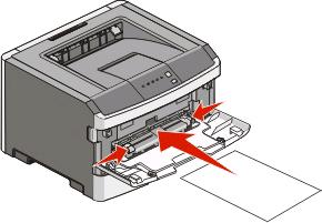 1 Otwórz drzwiczki podajnika ręcznego. 2 Gdy zaświeci się kontrolka, załaduj papier stroną do druku skierowaną w górę na środek podajnika ręcznego.