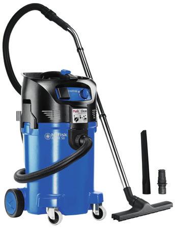 ATTIX 50 - Jednofazowe do zanieczyszczeń suchych i mokrych Niezrównana siła ssąca, duży zbiornik i nowe funkcje Kompaktowy, ergonomiczny,wydajny System Push&Clean w kilka sekund