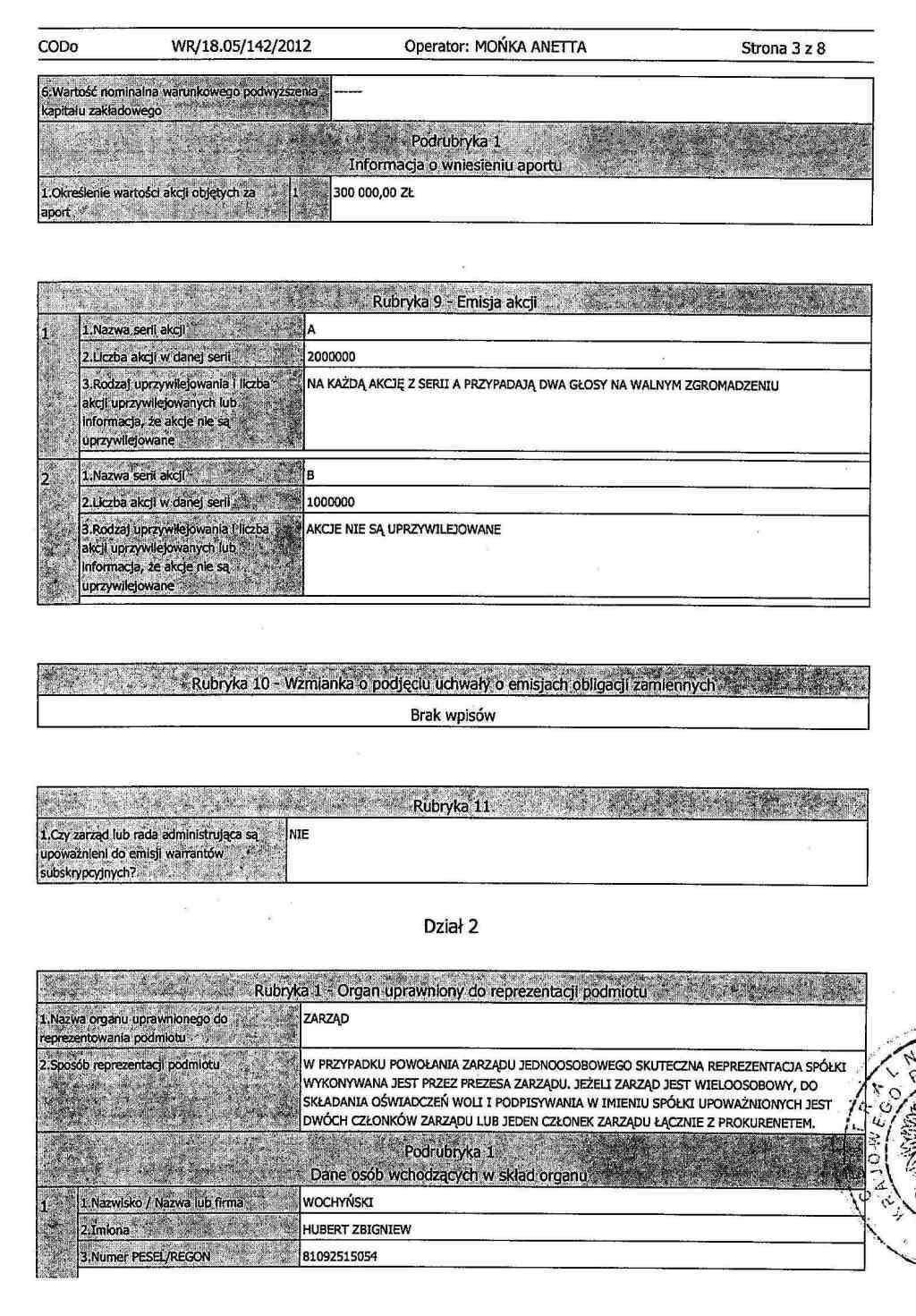 DOKUMENT INFORMACYJNY