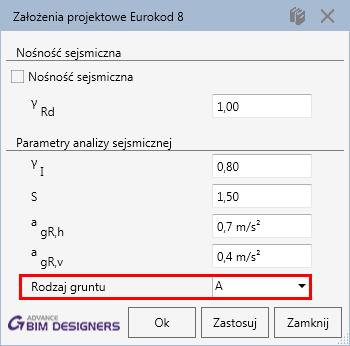 Nośność podłoża gruntowego na obszarach sejsmicznych według NTC 2008 Obliczenia nośności podłoża gruntowego na obszarach sejsmicznych zostały dostosowane do wymagań włoskiej normy NTC 2008.