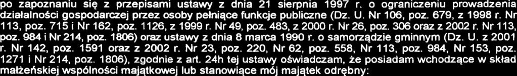 whjta, zastqpcy wojta, sekretarza gminy, skarbnika gminy, kierownika jednostki organizacyjnej gminy, osoby zanqdzajqcej i czbnka organu zarzqdzajqcego gminnq osobq prawnq oraz osoby wydajqcej decyzje